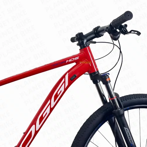 Bicicleta Oggi Aro 29 Hacker HDS 1X8 Essa Vermelho/Branco/Azul T19 2025