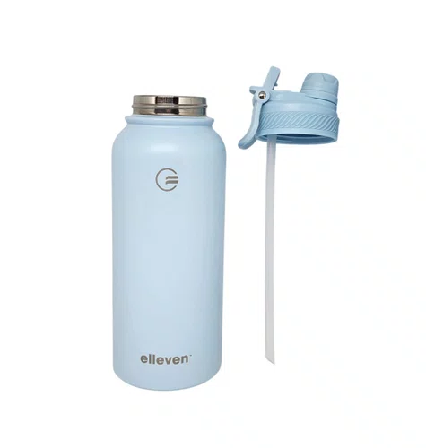 GARRAFA ELLEVEN TERMICA PREMIUM INOX 1000ML MULTI BICO AZUL
