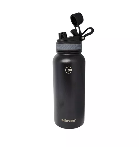 GARRAFA ELLEVEN TERMICA PREMIUM INOX 1000ML MULTI BICO PRETA