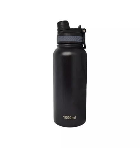 GARRAFA ELLEVEN TERMICA PREMIUM INOX 1000ML MULTI BICO PRETA