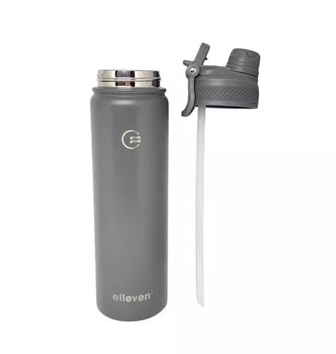 GARRAFA ELLEVEN TERMICA PREMIUM INOX 650ML MULTI BICO CINZA