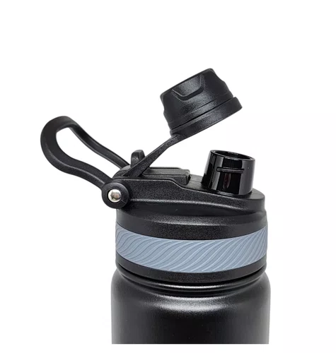GARRAFA ELLEVEN TERMICA 650ML MULTI BICO PRETA