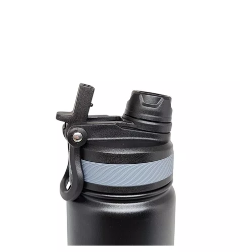 GARRAFA ELLEVEN TERMICA 650ML MULTI BICO PRETA