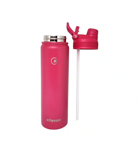 GARRAFA ELLEVEN TERMICA PREMIUM INOX 650ML MULTI BICO ROSA
