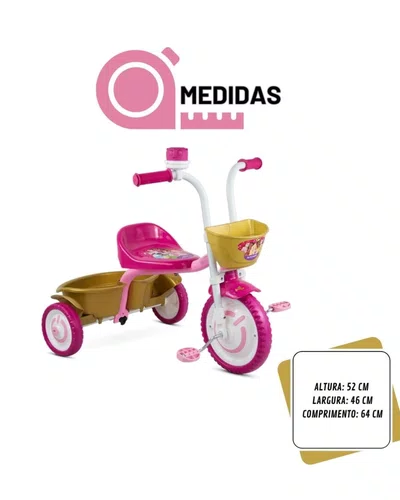 Triciclo Aro 12 Nathor Rosa